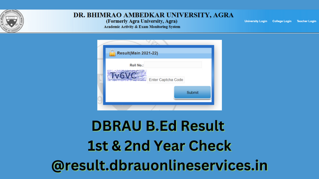 DBRAU B.Ed Result 2022 