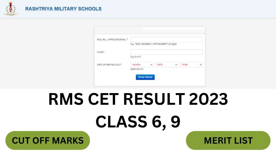 RMS CET Result 2023 Class 6, 9 Answer key 