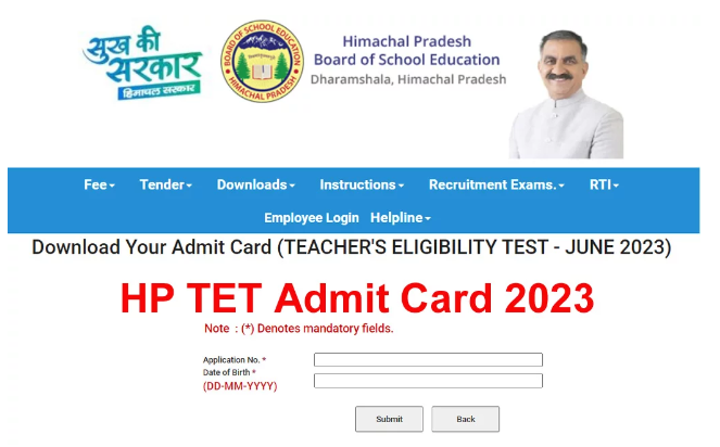 HP TET Admit Card 2024 Out at hpbose.org Download Hall Ticket